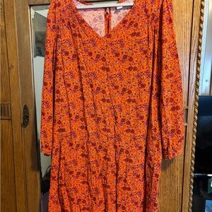 Floral Orange Dress
